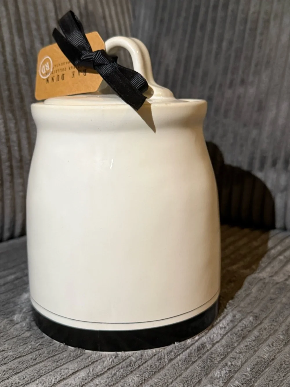 Rae Dunn White & Black Ceramic KEEP. Storage Jar with Lid- NWT- Farmhouse Decor